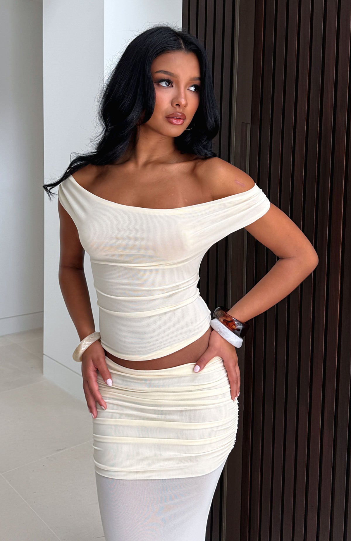 Need Your Heart Off Shoulder Top Cream