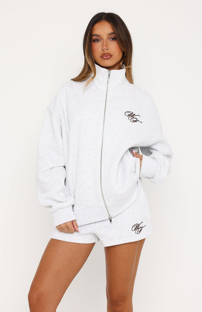 Studio 17 Raven Oversized Zip Jacket Grey Marle